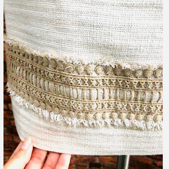 White House black market cream and burlap dress - Picture 3 of 4